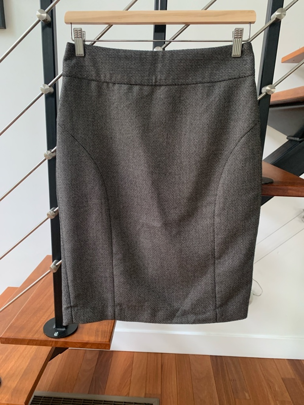 Banana Republic Charcoal Herringbone Pencil Skirt
